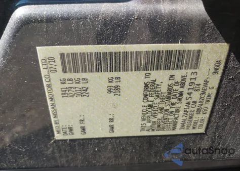 2010 Nissan Altima 2.5 S from USA, damaged, VIN 1N4AL2AP1AN541913